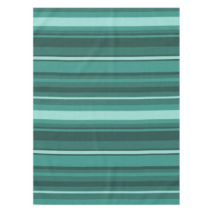 Teal stripes tablecloth