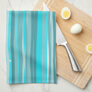 Teal Stripes Vertical  Tea Towel