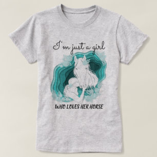 Teal Stylised - Just  a Girl Who Loves Her Horse T-Shirt