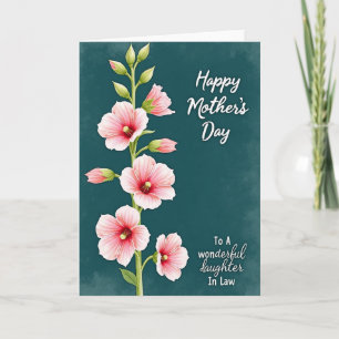 Teal Sweet Mothers Day Flowers Card