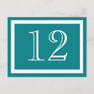 Teal Table Number Cards