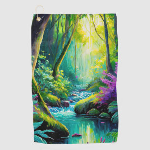 Teal Tapestry: Nature's Chromatic Harmony Golf Towel