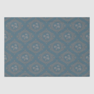 Teal Tapestry Rococo Mandala Elegant Ogee Damask Tissue Paper