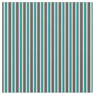 Teal, Taupe and white stripes Fabric