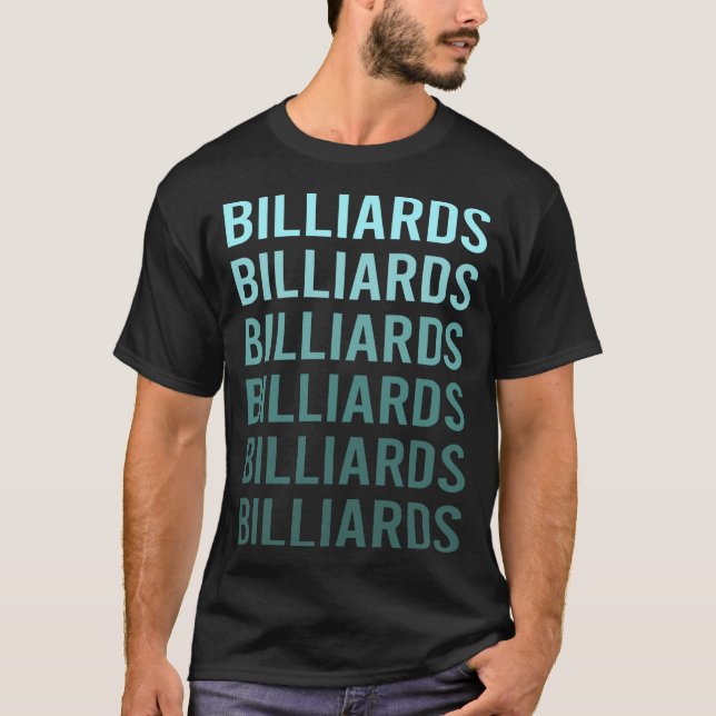 Teal Text Billiards T-Shirt (Front)