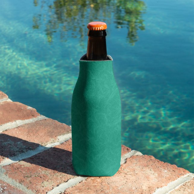Teal textured surface with subtle swirling pattern bottle cooler (In Situ Pool)