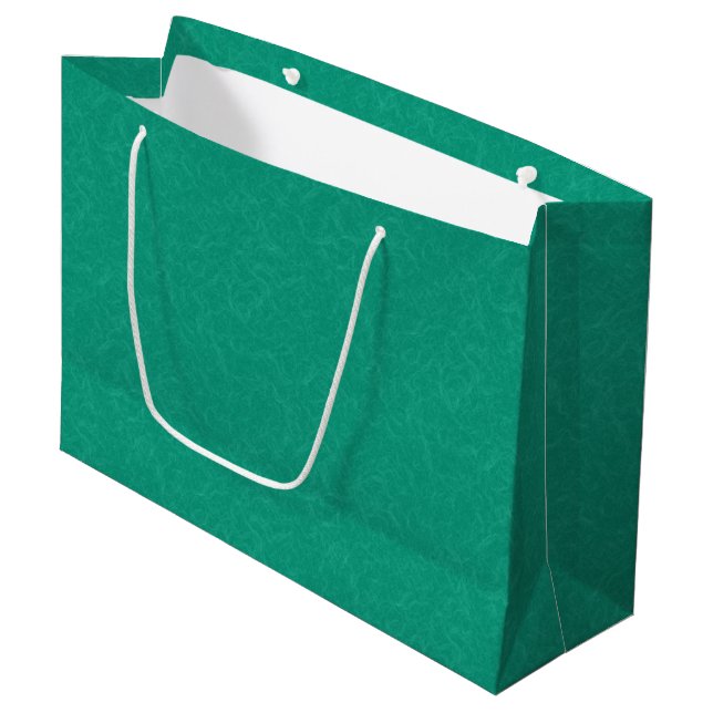 Teal textured surface with subtle swirling pattern large gift bag (Front Angled)
