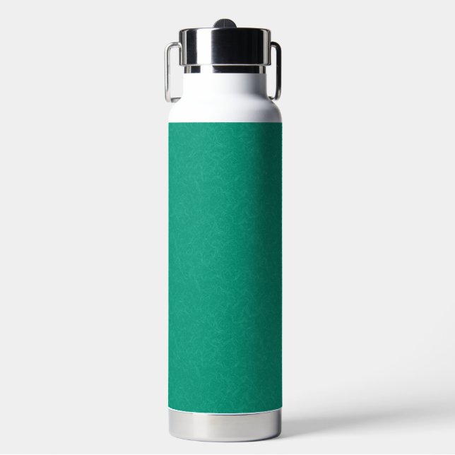 Teal textured surface with subtle swirling pattern water bottle (Front)