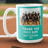 Teal Thank you Coach Team Name Photo