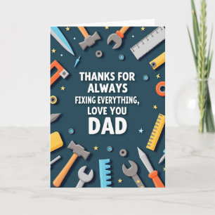 Teal Thanks Dad Tools Art Card