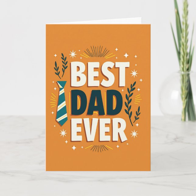 Teal Tie Best Dad Ever Card (Front)