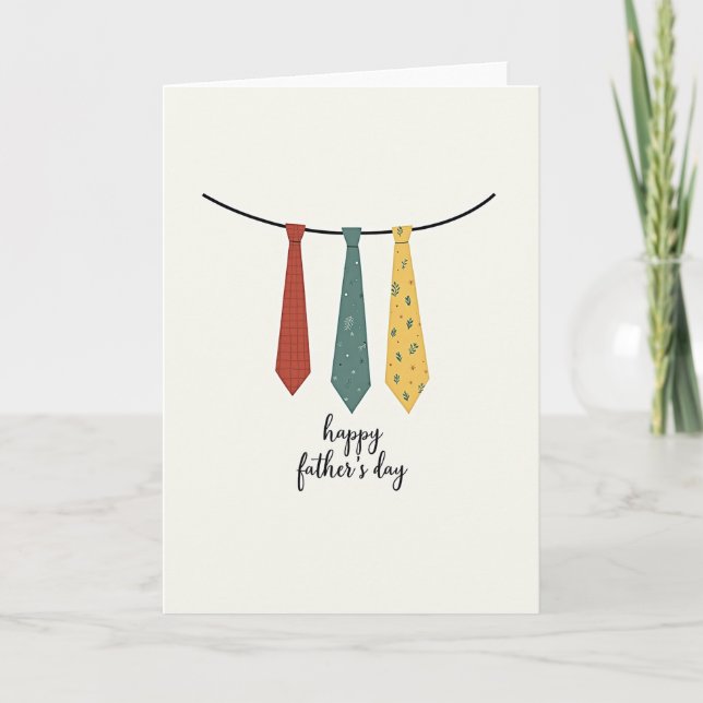 Teal Tie Fathers Day Pattern Card (Front)