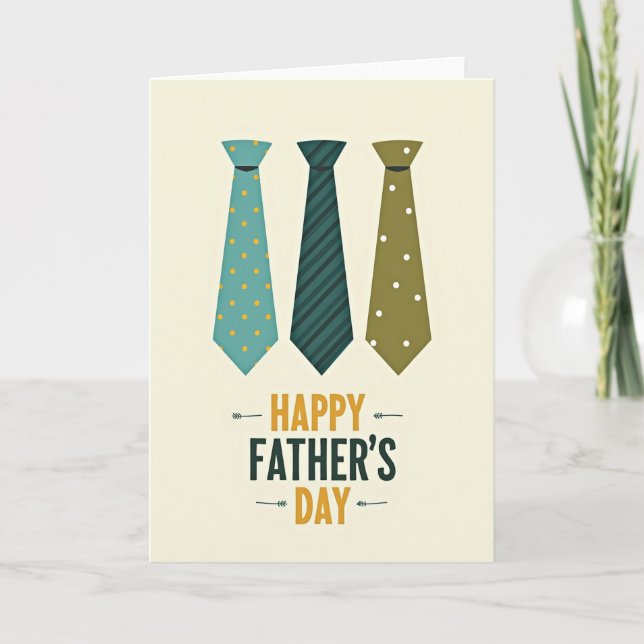 Teal Ties Sweet Fathers Day Card (Front)