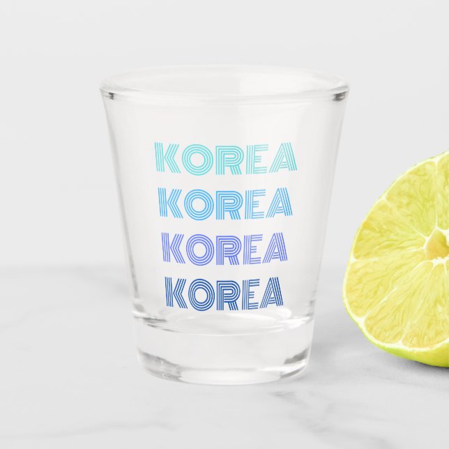 Teal to Blue Korea Soju Shot Glass (Front)