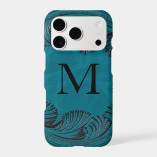 Teal Tooled Faux Leather Western Floral Decor