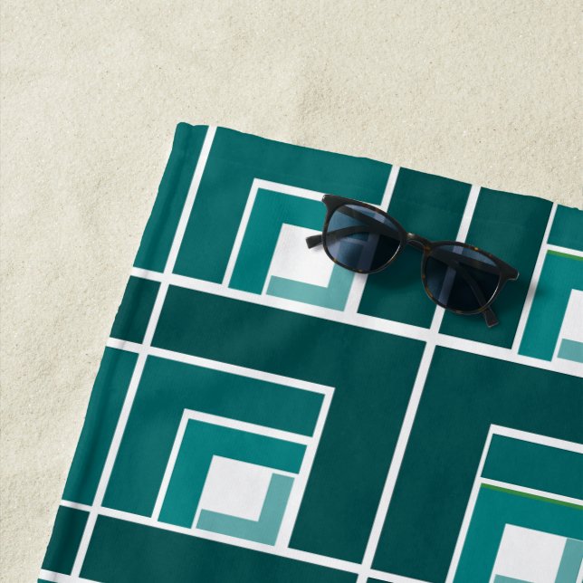 Teal Topsy Turvy  Beach Towel (In Situ)