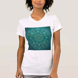 Teal Tranquillity Mandala – Boho Spiritual Art  T-Shirt