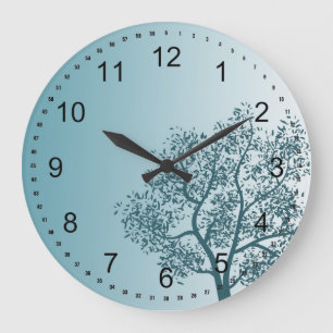Teal Tree Large Clock