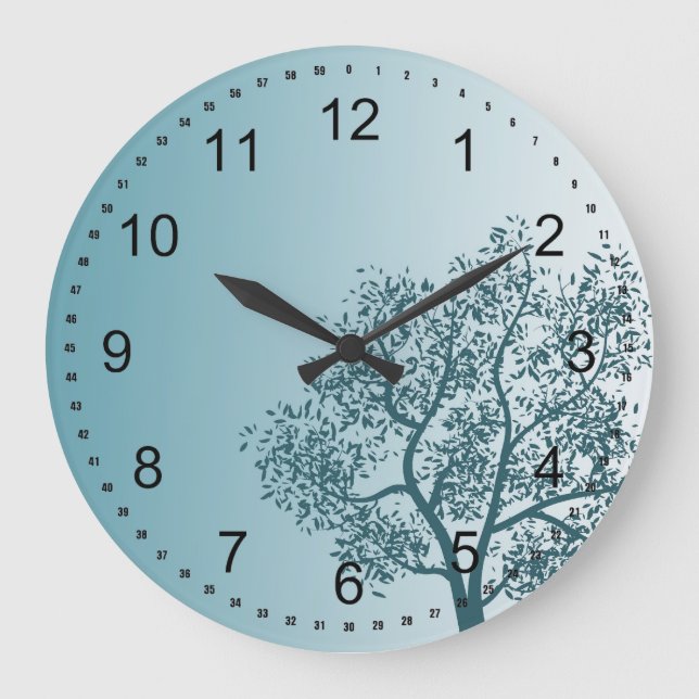 Teal Tree Large Clock (Front)