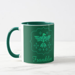 Teal tribal Eagle personalised Mug