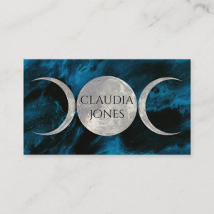 Teal Triple Moon business card