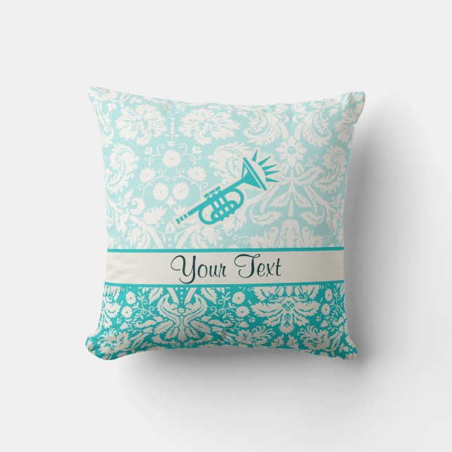 Teal Trumpet Cushion (Front)