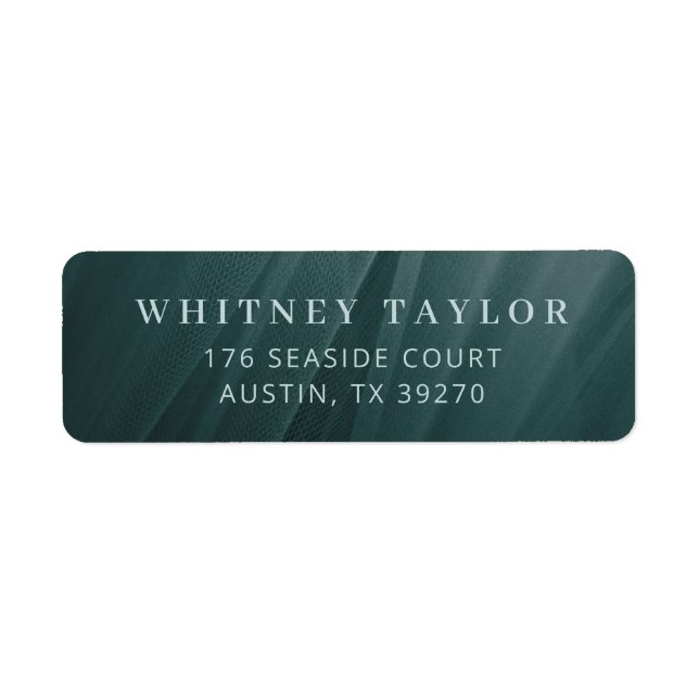 Teal Tulle Texture Return Address Label (Front)