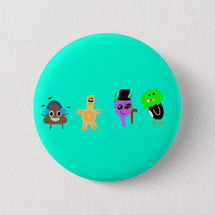 Teal Turnip 6 Cm Round Badge