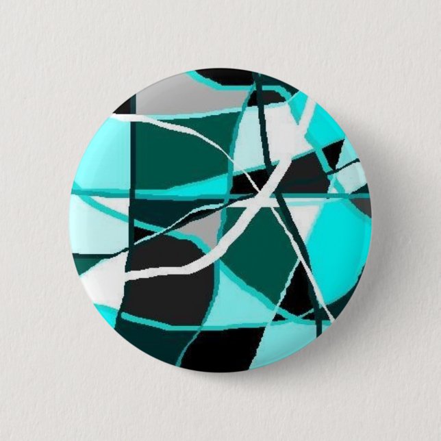 TEAL & TURQUIOS 6 CM ROUND BADGE (Front)
