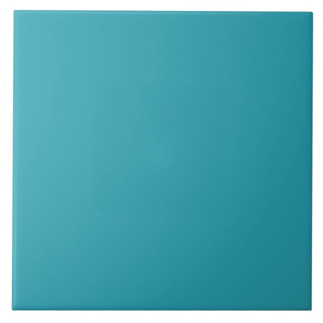 Teal Turquoise Blue Solid Colour Ceramic Tile (Front)