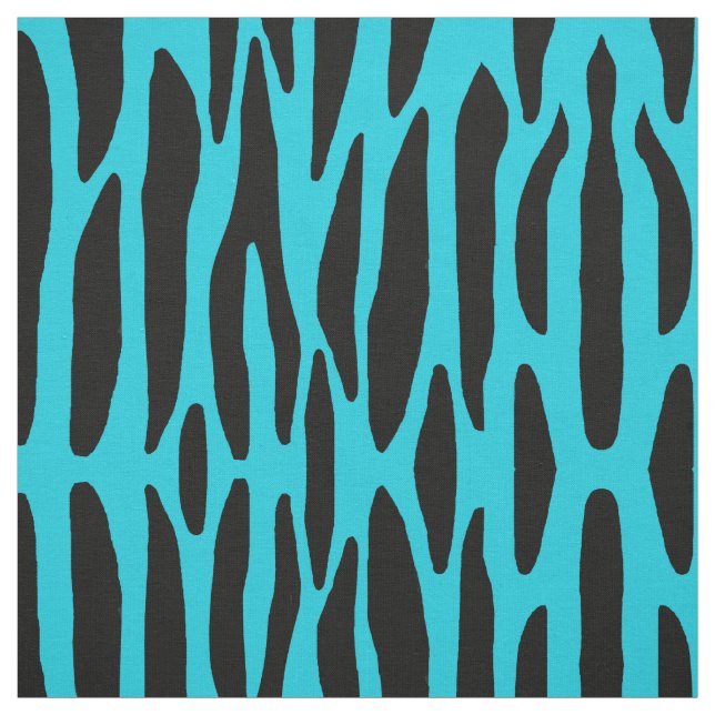 Teal Turquoise Blue Zebra Animal Print Teen Girl Fabric (Swatch)