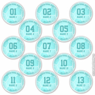 teal turquoise girly soccer birthday party favours