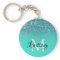 Teal Turquoise Glitter Ombre Monogram