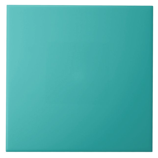 Teal Turquoise Solid Colour Ceramic Tile (Front)