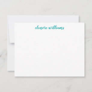 Teal Turquoise Stylish Modern Elegant Girly Script Card