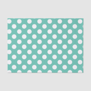 Teal Turquoise & White Polka Dots Birthday Party Tissue Paper