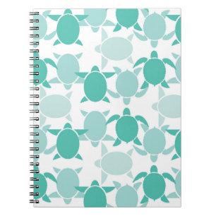 Teal Turtle Pattern Notebook