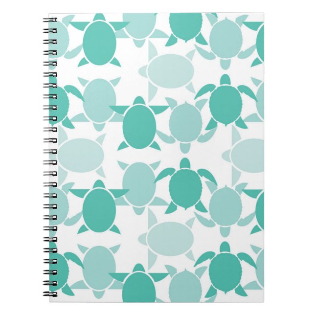 Teal Turtle Pattern Notebook (Front)