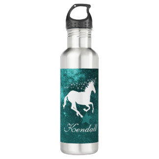 Teal Unicorn Personalised 710 Ml Water Bottle