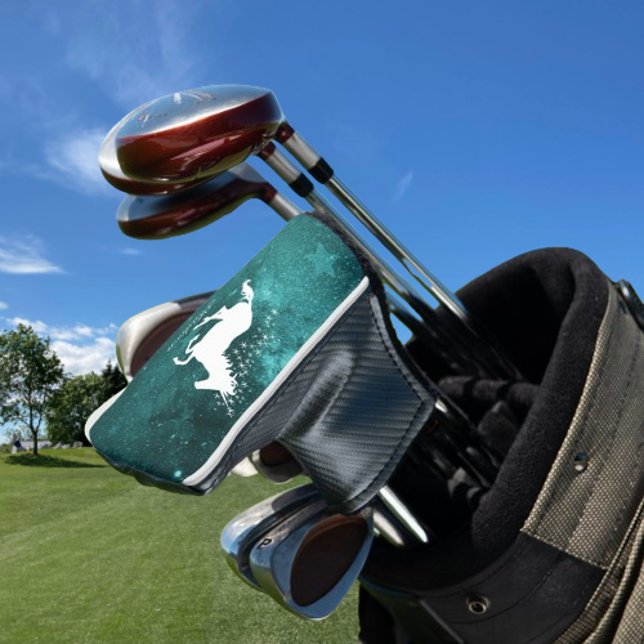 Teal Unicorn Personalised Golf Head Cover (Teal Unicorn Personalized Golf Head Cover)