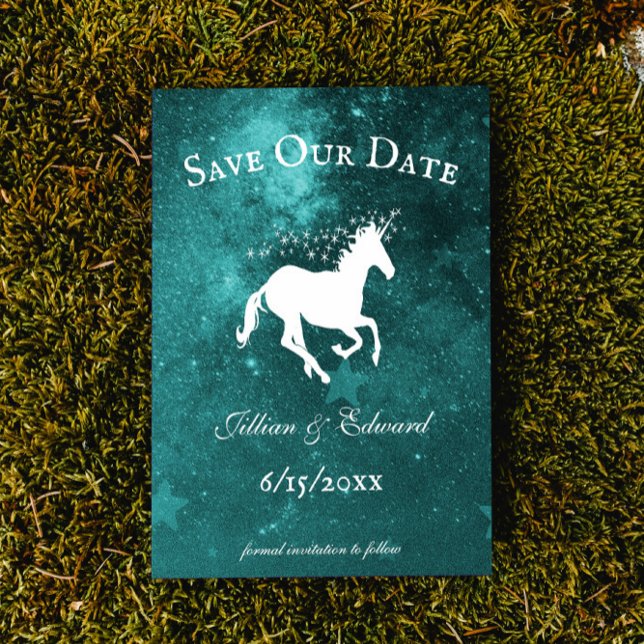 Teal Unicorn Save The Date Announcement (Creator Uploaded)