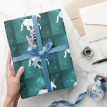 Teal Unicorn Wedding Wrapping Paper<br><div class="desc">Wrap gifts for the bride and groom with a roll of Teal Unicorn Wedding Wrapping Paper.  Wrapping paper design features a starry background with a unicorn adorned with stars.  Additional wedding stationery and gifts available with this design as well.</div>