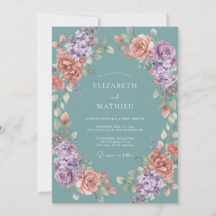 Teal Verdant Spring Wedding Invitation