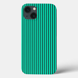 Teal Vertical stripes pattern iPhone 13 Case
