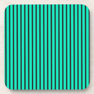 Teal Vertical stripes pattern Coaster