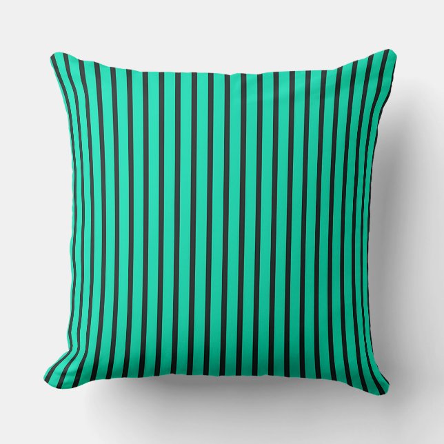 Teal Vertical stripes pattern Cushion (Front)