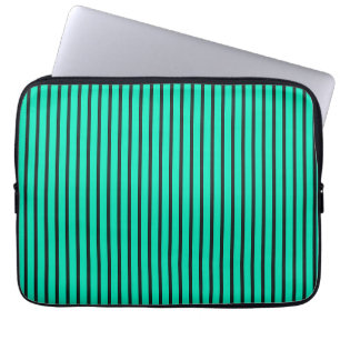 Teal Vertical stripes pattern Laptop Sleeve
