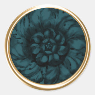 Teal Vintage Baroque Embossed Look Seal