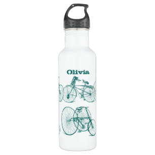 Teal Vintage Bike Bicycle 710 Ml Water Bottle