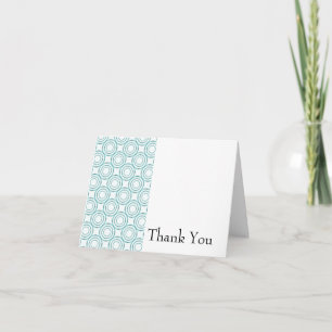Teal Vintage Circle Pattern Thank You Card